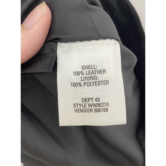 Nordstrom Black Suede Leather Straight Leg Pants Women's Size 12 K3 - Picture 5 of 7